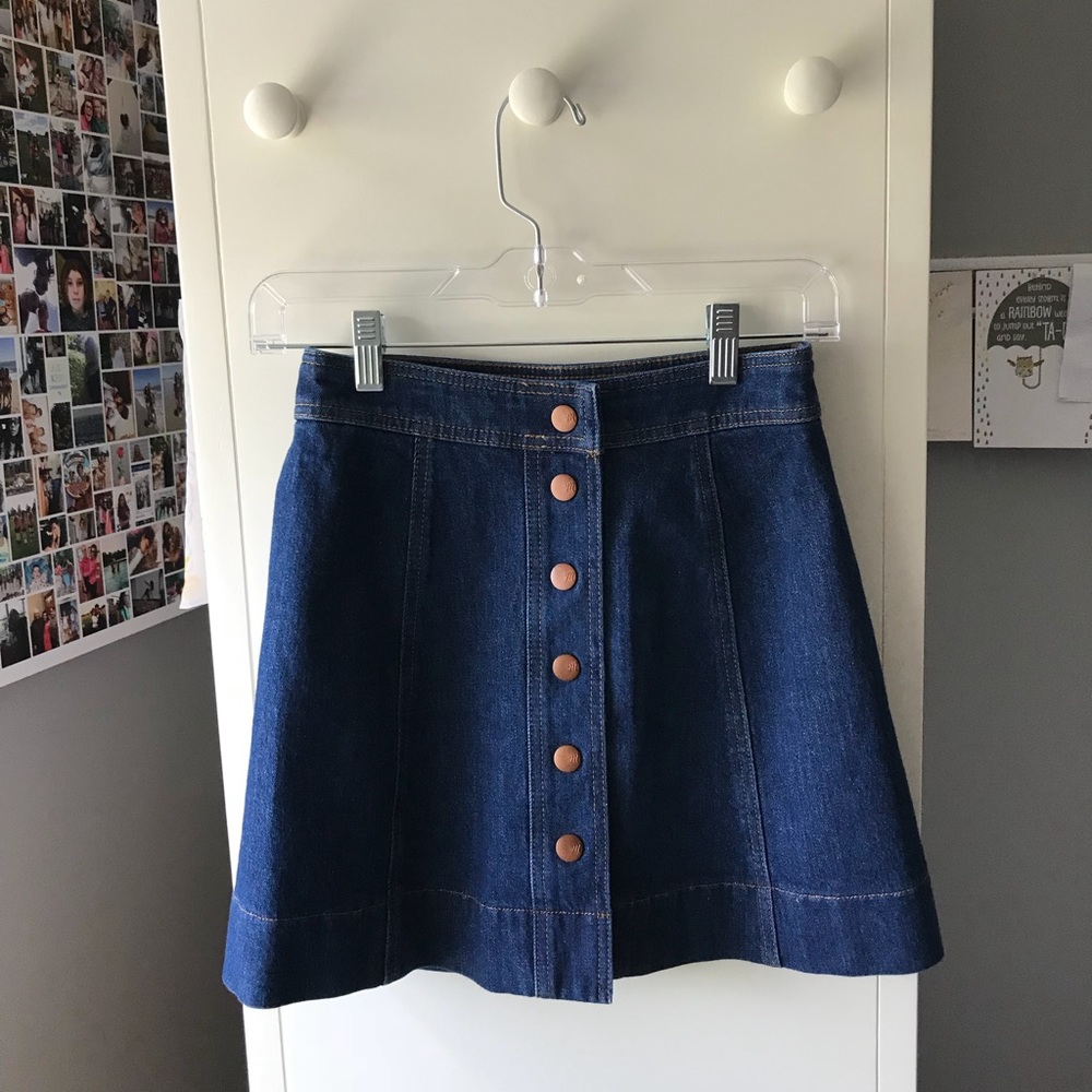 Madewell button up denim skirt